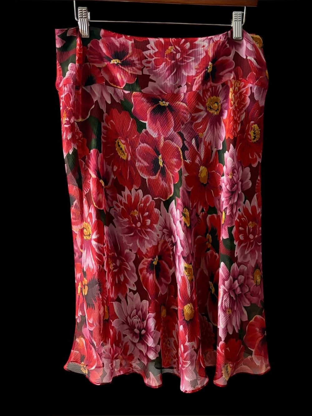 Shape FX by Newport News Y2K Vintage Floral Mesh A-Line Pink Skirt Sz 12